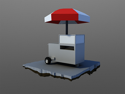 Foodcart 3d lowpoly maya
