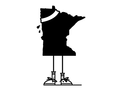 Run MN athletics design fitness illustration minnesota mn runnin shoe shoelace state sweat vector
