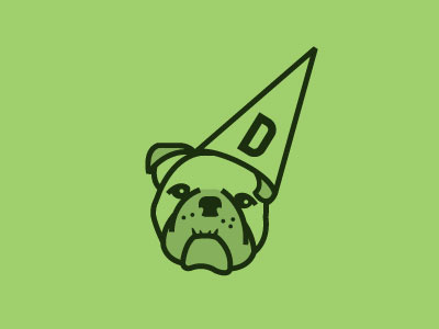 Woof concept dog dunce green illustrative logo woof