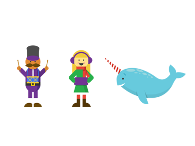 Santa Tracker Two caroler drummer boy google narwhal santa tracker