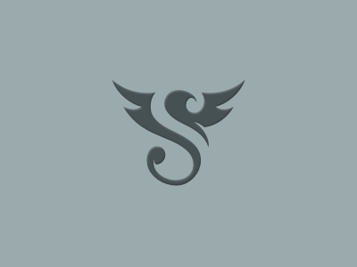 S Monogram initials letter monogram wings