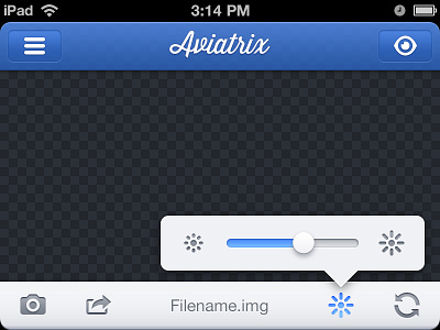 Aviatrix @2x app apple brightness camera dark frisky dingo icons interface ipad iphone navigation pilot refresh retina secret share slider social