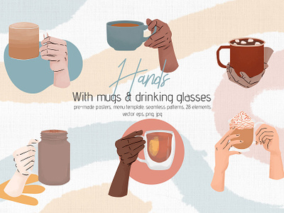 Hands with Mugs & Drinking Glasses