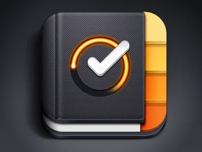 Time Drive iOS Icon book checkmark glow icon ios ipad iphone notebook retina tabs time