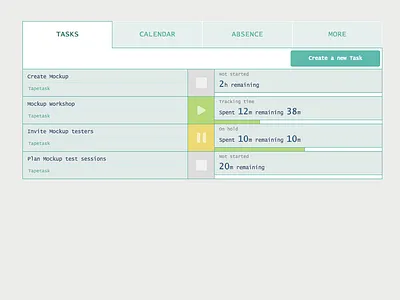 Task player do done getting gtd list metro mint mockup pause play simple stop style task tasks things to todo