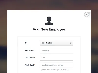 Simple form add clean employee form hr inputs light ui user interface
