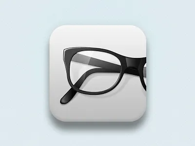 Another Glasses App Icon app black frames glass glasses grey icon ios ipad iphone mobile photoshop reflection texture