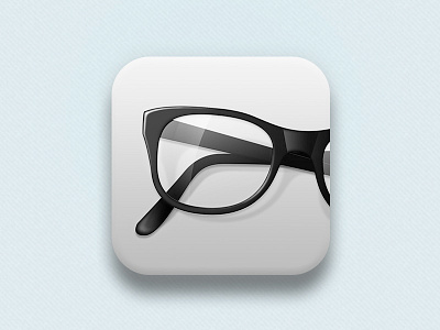 Another Glasses App Icon app black frames glass glasses grey icon ios ipad iphone mobile photoshop reflection texture