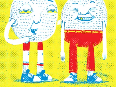 Golf Ballz 3 color cartoon character comic dots golf illustration primary colors texture yellow