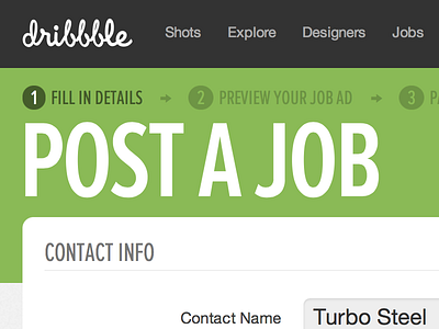 Post a Job dribbble extracondensed hero jobs proximanova