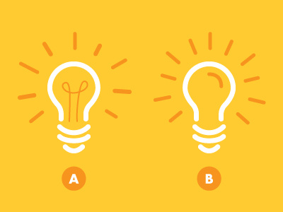 Lightbulbs A or B? graphics infographics lightbulbs