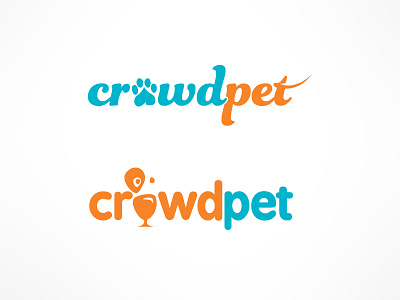 CrowdPet Logo Concepts animal graphics animals crowd sourcing identity logo paw prints pet graphics pets