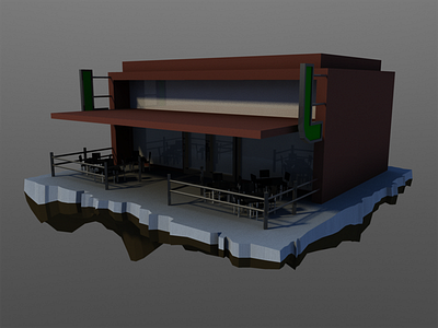 Restaurant 3d lowpoly maya restaurant