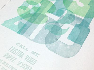 Call Me letterpress promo self promo type wood type