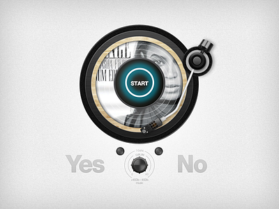 Recording Music design icon music photoshop record start turntable ui ux web wood