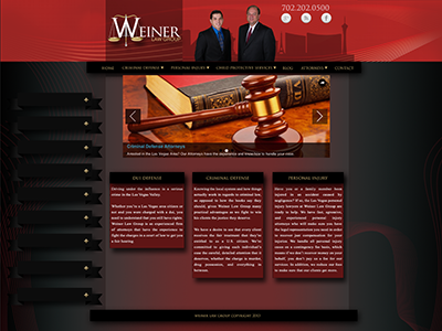 Weiner Law Group Website banner design gradient website