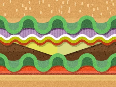 Hello, Homies burger cheese burger debut dribbble food illustration lunch morgan freeman simple yum