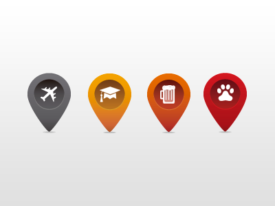 Glio Iphone App Location Pins icons iphone app location pin map