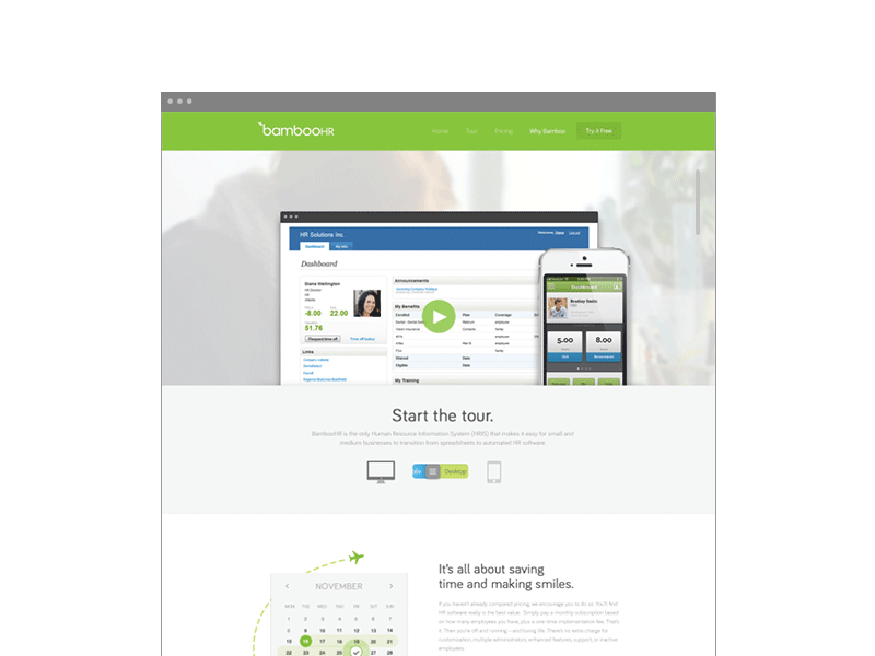 BambooHR Tour (GIF) bamboohr branding design focus lab icon leaf logo logo design time
