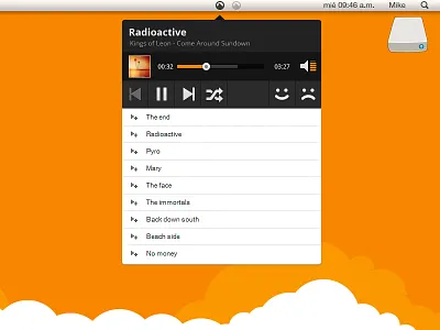 Grooveshark OS X app & Rebound this! app bar design elements geeklangel grooveshark icon mac ui