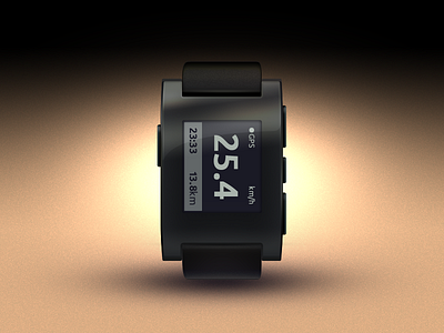 Pebble Watch - Watch face design 02 digital e paper face gloss gradient kickstarter lighting pebble psd realistic reflection soft strap texture time watch