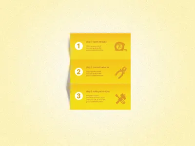 Yellow Brochure brochure fold icon iconography instructions manual numbers paper shadow steps vector yellow