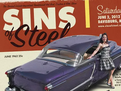 Sins of Steel Flier car culture custom hot rod pinup sins of steel