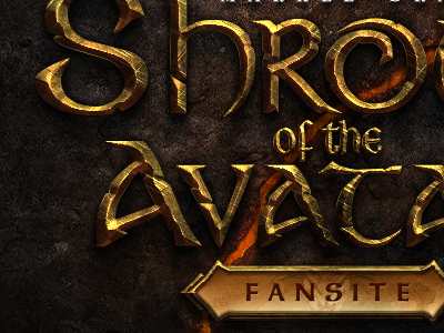 Shroud of the Avatar Fansite Logo fantasy logo sota text