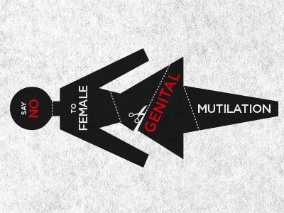 Say No to Female Genital Mutilation cutting fgm health care scissors toilet symbol