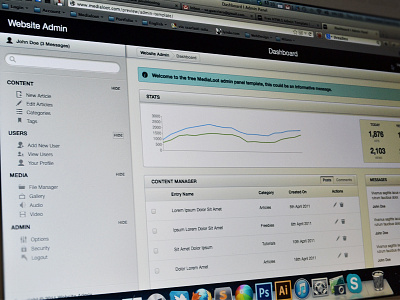 Free HTML5 Admin Template admin chart code download free freebie html html5 panel template theme zip