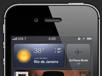 iOS 7 - Concept | Dashboard apple center concept dashboard ios iphone notification weather widgets