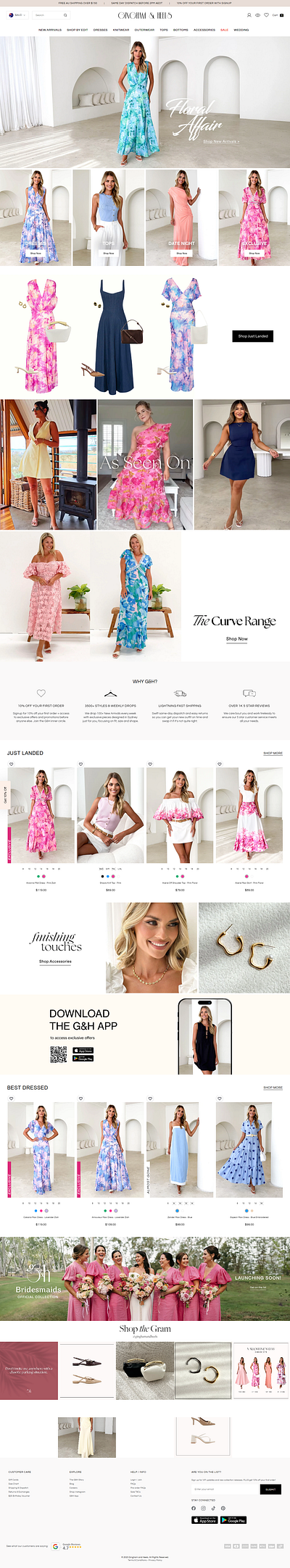 GINGHAM & HEELS branding marketing optimization seo shopify shopify design website design