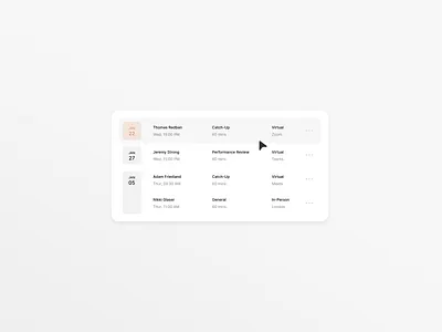 Daily Sketch 61 | Calendar, List View animation branding challenge design figma graphic design illustration logo ui vector