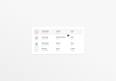 Daily Sketch 61 | Calendar, List View animation branding challenge design figma graphic design illustration logo ui vector