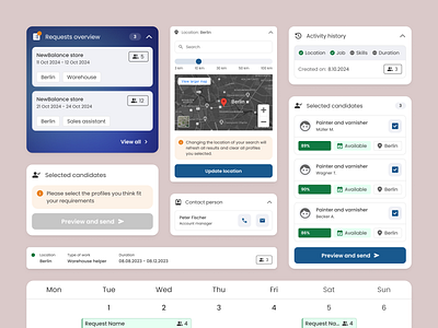 Sheduling & hiring web app - Design System design system mobile app design redesign ui components ui design ui kit web app design