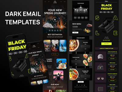 Dark Email Templates black email dark email design email email builder email campaign email design email marketing email newsletter email templates html email newsletter stripo email web design