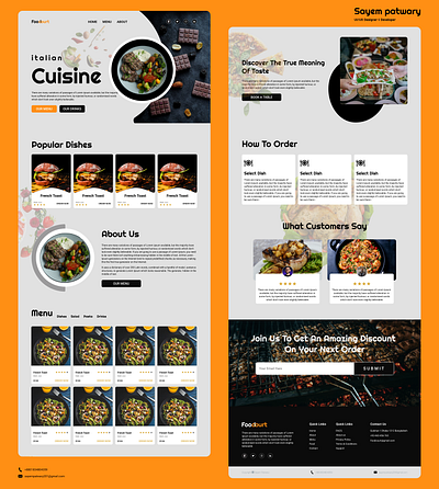 Restaurant website design. adobe xd animation app design branding cafe canva design figma figma design food website design graphic design home page illustration landing page restaurant restaurant website design ui ux design website design xd