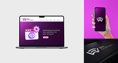 Web Challengers Brand Identity Design branding design logo minimal modern monogram software