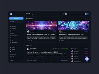 Forum dark mode forum graphic design ui ux web