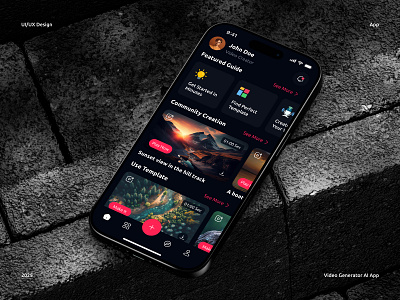 Ai Video Generator Mobile App UI Design ai art ai generated ai generator ai video generator app app design app ui app ui design artificial intelligence aı figma midjourney mobile app ui ui design uiux ux