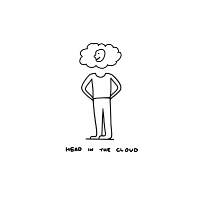 Head in the Cloud graphic design illustration minimal