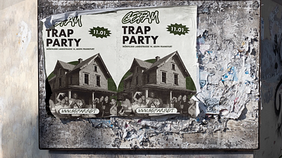 Poster & Social Media Posts for Gefam Trap Party editorial event flyer frankfurt gefam graphic design hip hop instagram layout music party post poster print promo social media story street trap vibe