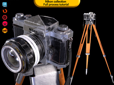 Nikon collection (Full Process Tutorial) 3dmodel 3dsmax material modeling nikon render substancepainter texturing tutorial