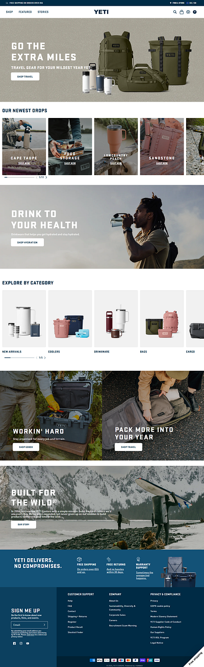 YETI STORE DESIGN 3d animation branding design ecommerce ecommerce website graphic design illustration shopify design shopify store store design store setup ui website website design