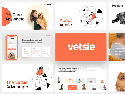 Pitch Deck Presentation Design for Vetsie brand brand guideline data visualization deck google slide investor deck keynote keynote design pitch pitch deck pitch deck template pitchdeck power point powerpoint powerpoint template presentation presentation deck presentation template slide deck storytelling