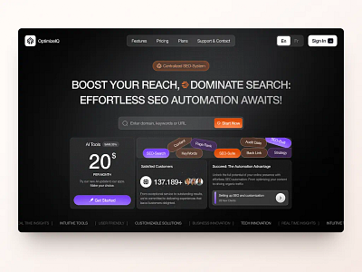 Website Design for SaaS, AI - OptimizeIQ branding graphic design ui