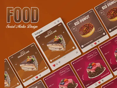 Food Social Media Post Design ads adsdesign banner square design design template facebook story food foodie instagram poster menu modern post promotion restaurant template