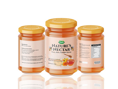 Nature's Nectar Honey Jar Label Design graphic design sticker