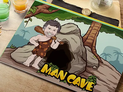 Cartoon Man Cave Character Design 2d cartoon artist branding cartoon cartoon character cartoon logo cartoonist cartoonsaz character character design design graphic design illustration logo logo design man man cave vector
