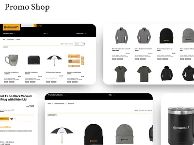 Custom Promotional Merchandise Shop for Continental Tires apparel apparel design branding composition graphic design marketing merch shop promo shop ui